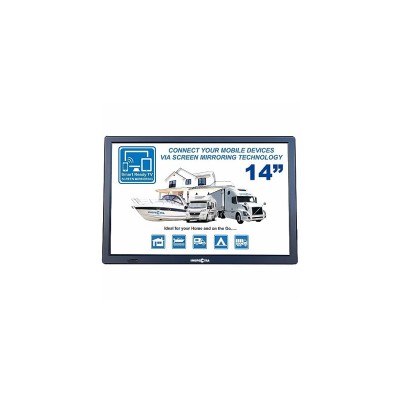 Unispectra ? 14 inch Smart Ready LED 240v (volt) 12v TV Freeview & FM Tuner, USB. 12V TVs for Motorhomes, Campervan, Caravan TV, Camping, Truck, 